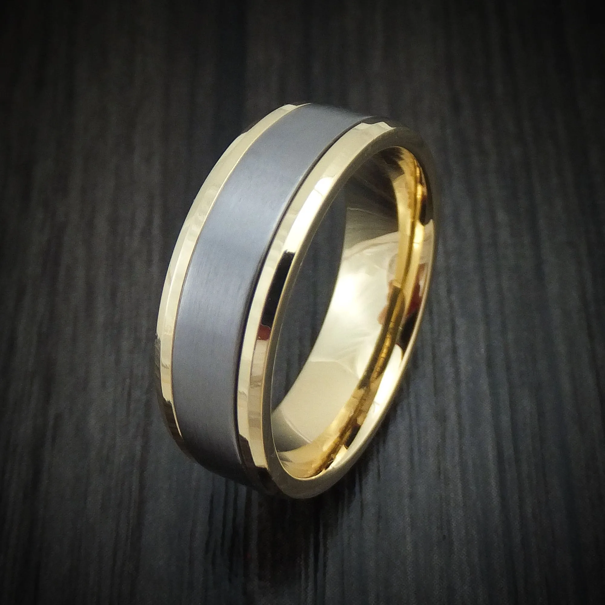 14K Yellow Gold and Tantalum Men's Ring