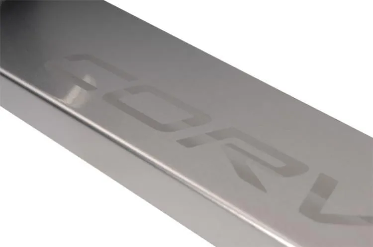 1997-2004 C5/Z06 Corvette - Outer Door Sills Etched C5 Logo & CORVETTE Lettering 2Pc - Brushed Stainless