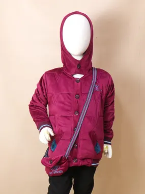 3Yrs - 8Yrs Mister Dark Pink Hooded Jacket For Boys AJ KJ07