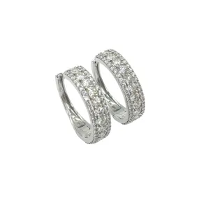 4 Carat 3 Row Diamond Hoop Earrings