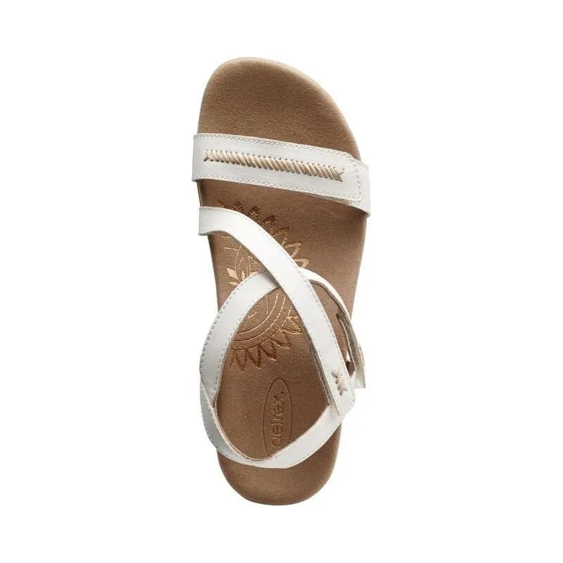 Aetrex Gabby Adjustable Quarter Strap Sandal White