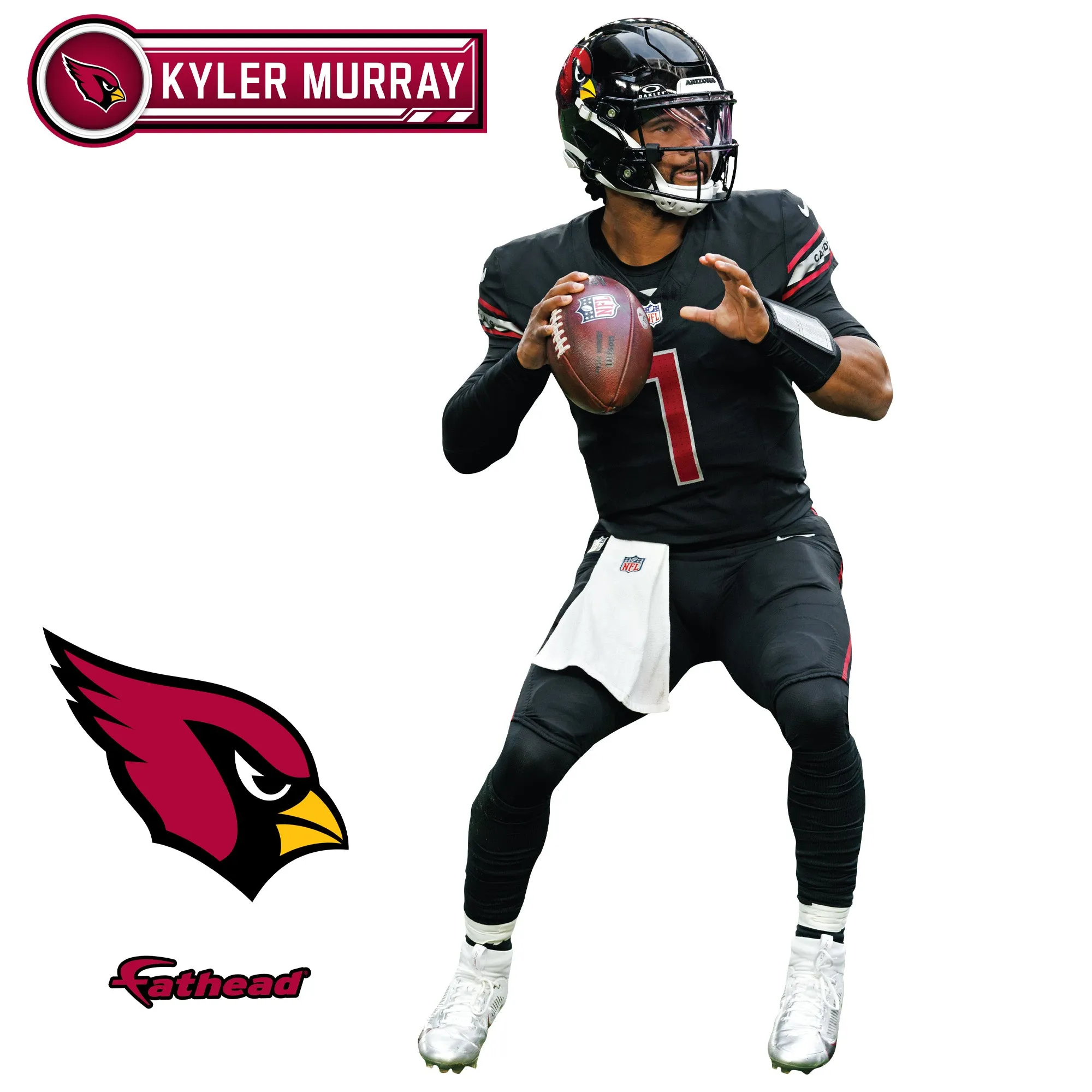 Arizona Cardinals: Kyler Murray Black Jersey        - Officially Licensed NFL Removable     Adhesive Decal