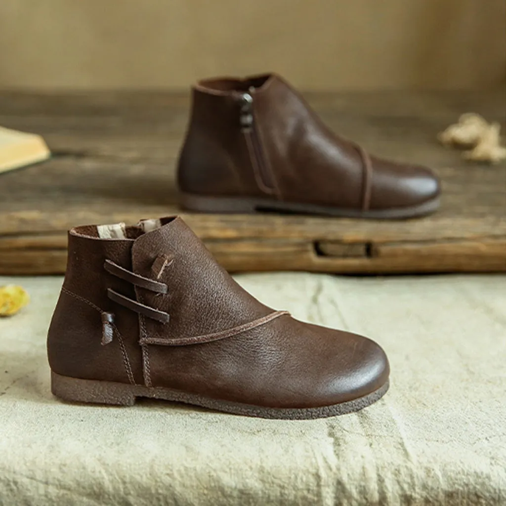 Autumn Handmade Leather Retro Boots | Gift Shoes