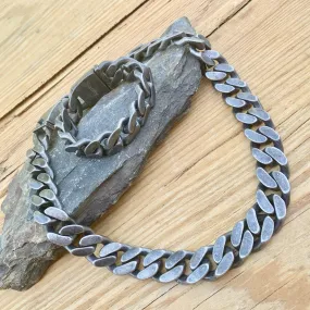 Bagger Necklace - "EASY BIKER" - Galvanized - 3/4 Inch wide #1122N(Bracelet not included)