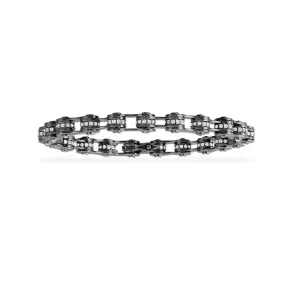 Biker Chain Bracelet - Dark Grey Silver