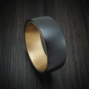 Black Titanium and 14K Yellow Gold Men's Ring