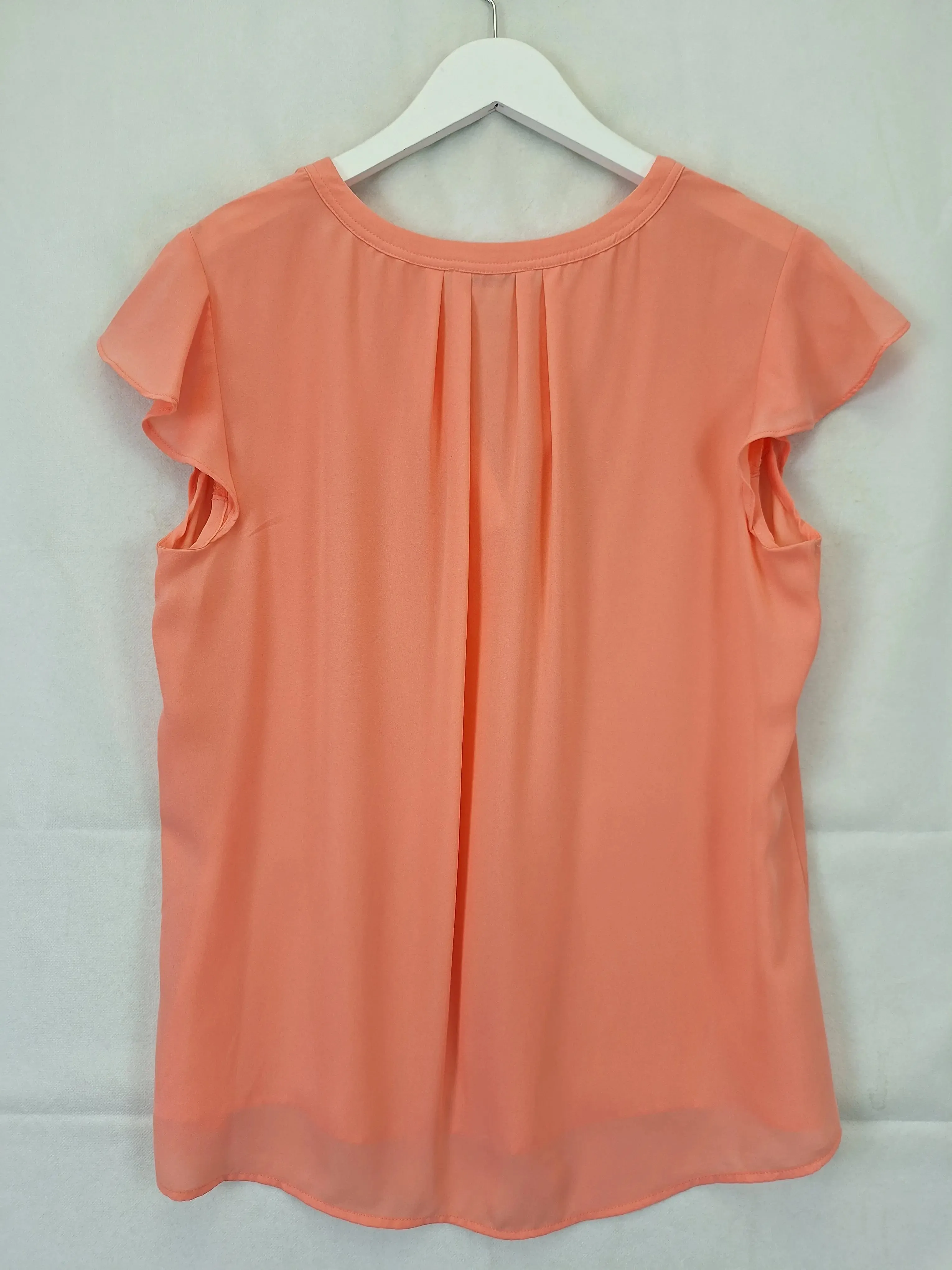 Calvin Klein Coral Feminine Summer Work Blouse Size L