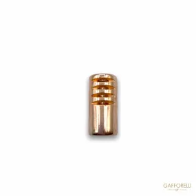 Cylindrical Gold Cord Stopper with Details 2415 - Gafforelli Srl