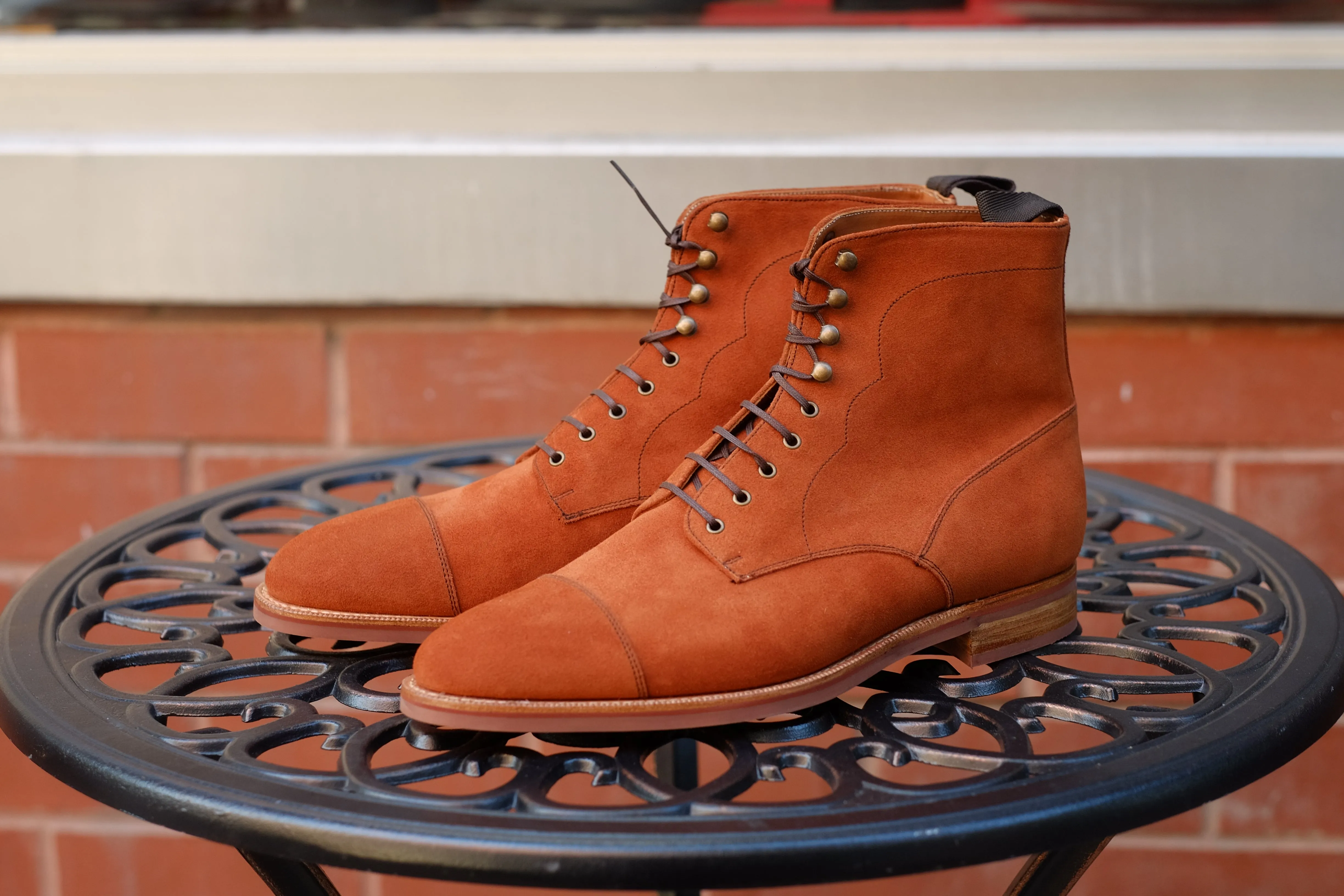 Delridge - MTO - Cinnamon Suede - TMG Last - Single Brick Country Rubber Sole