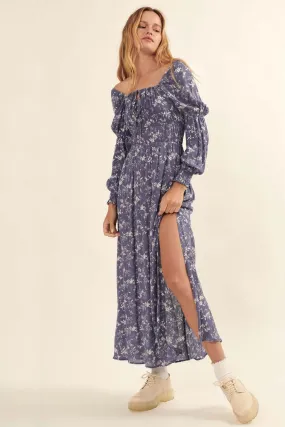 Elegant Embrace Floral Maxi Prairie Dress