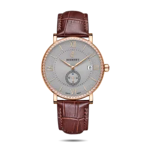 ELEGANT II - Swiss Quartz Movement Watch | Rose Gold Case & Grey Dial