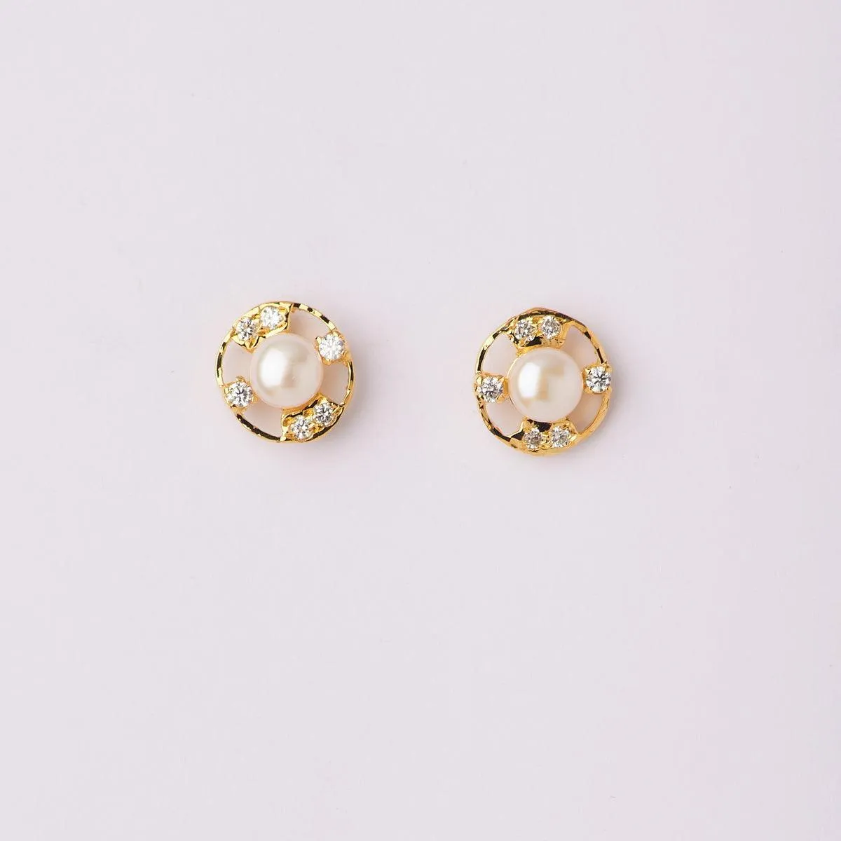 Elegant Real Pearl Stud Earring