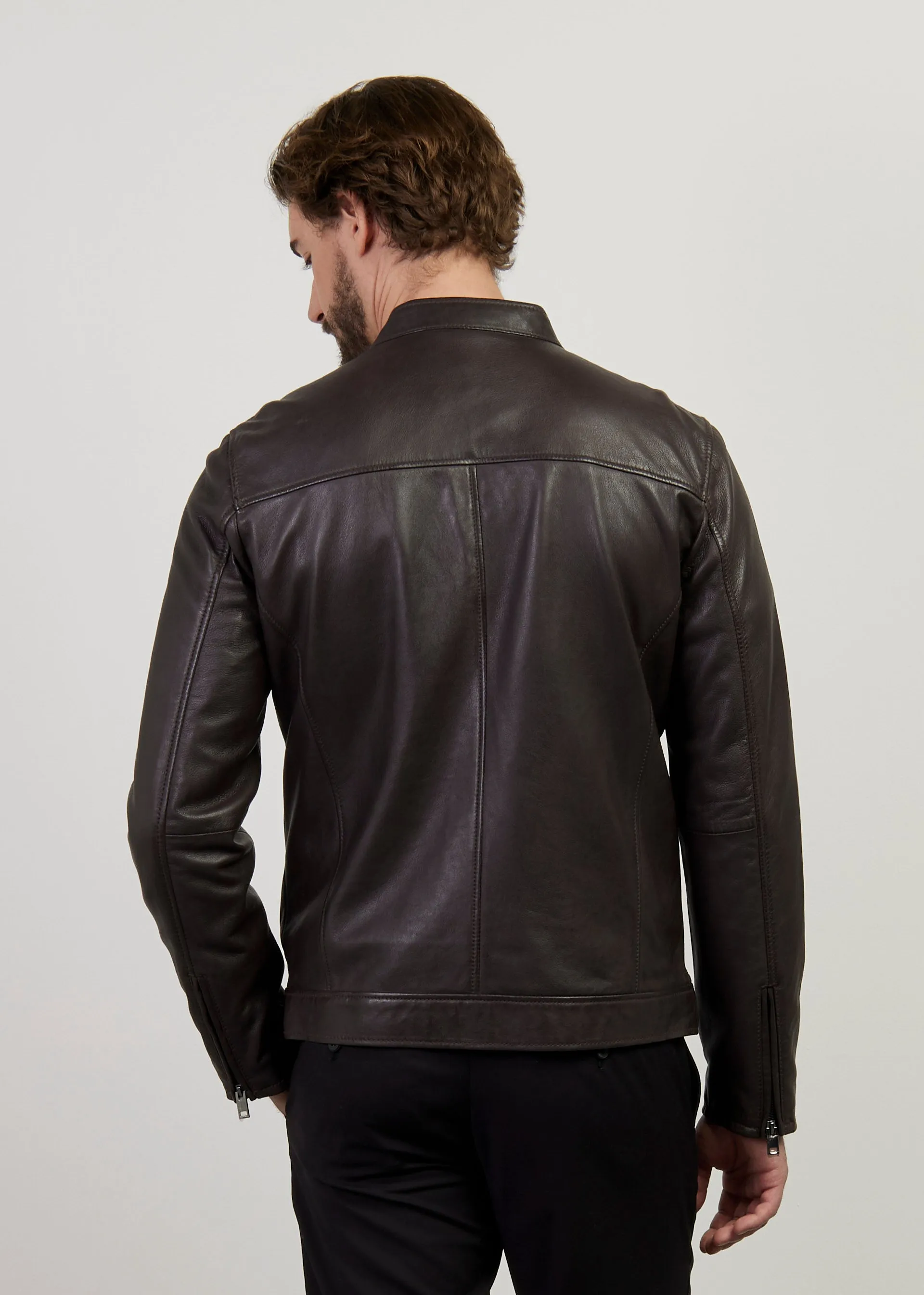 Giacca biker in pelle