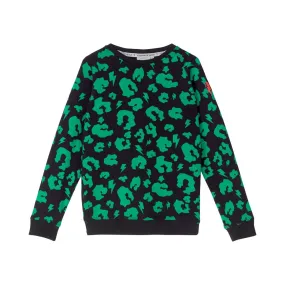 Kids Super Soft Sweatshirt Bright Green Leopard and Lightning Bolt