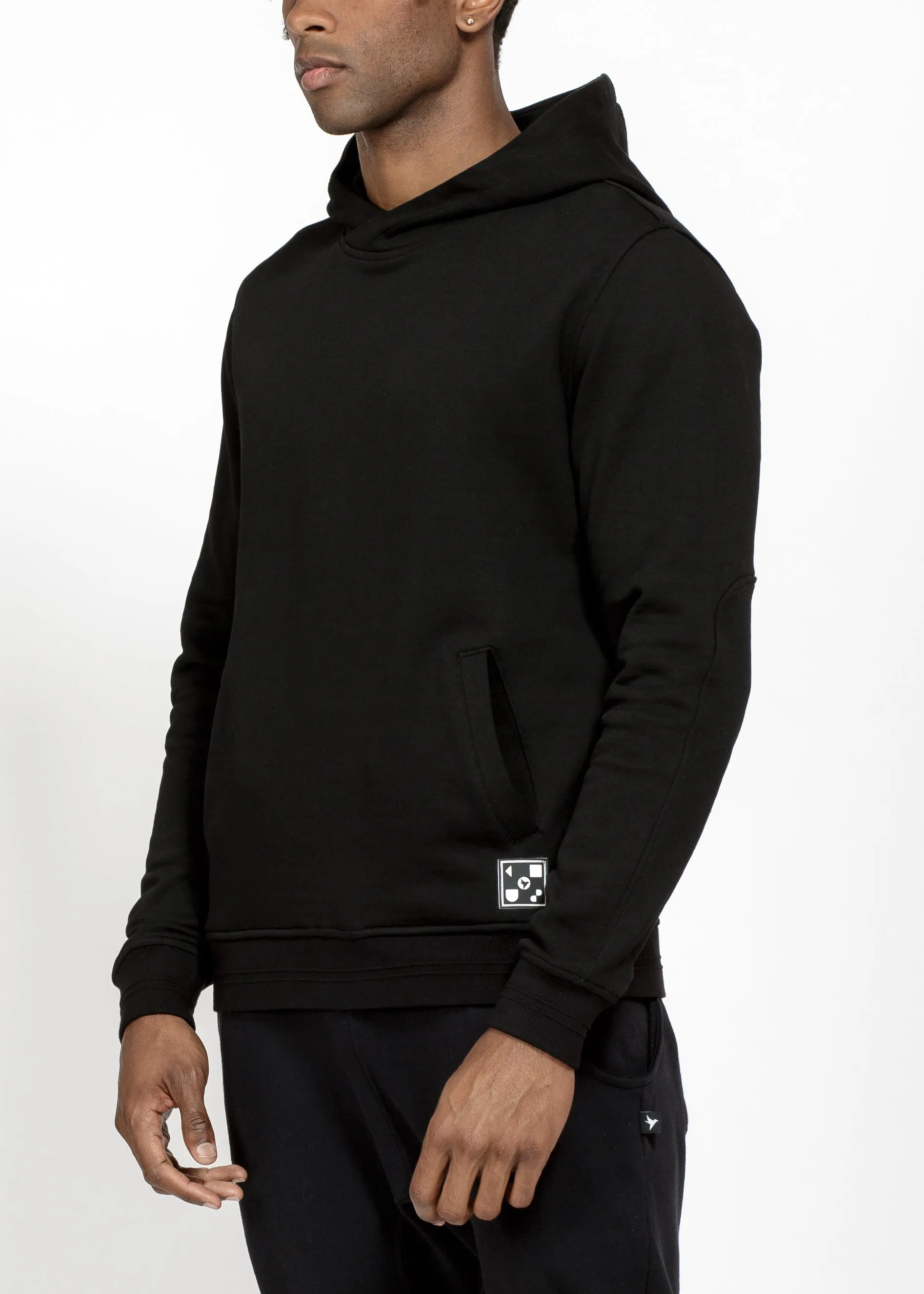 Konus Men's Pull Over Hoodie w/ Screen Print Back in Black