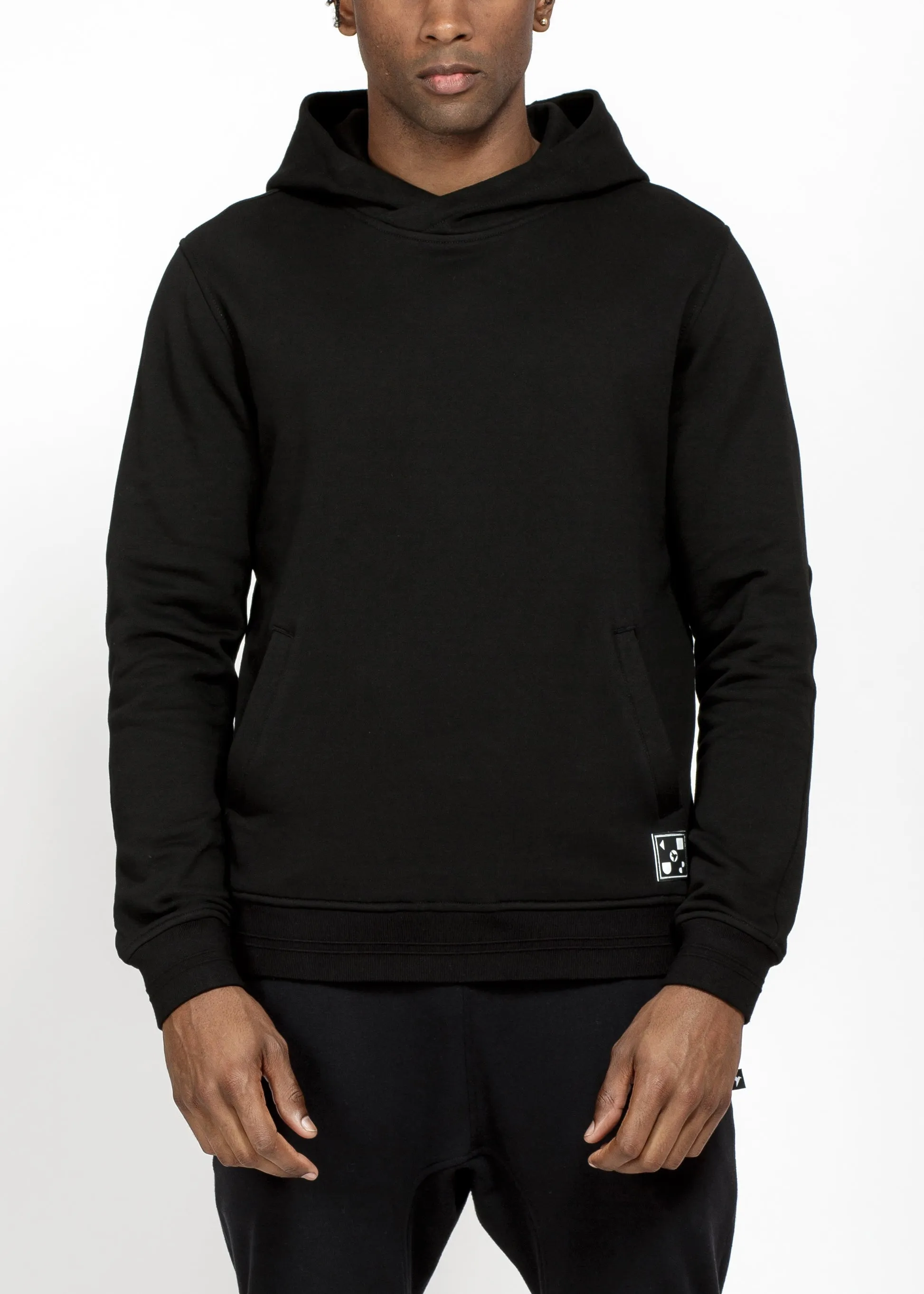 Konus Men's Pull Over Hoodie w/ Screen Print Back in Black