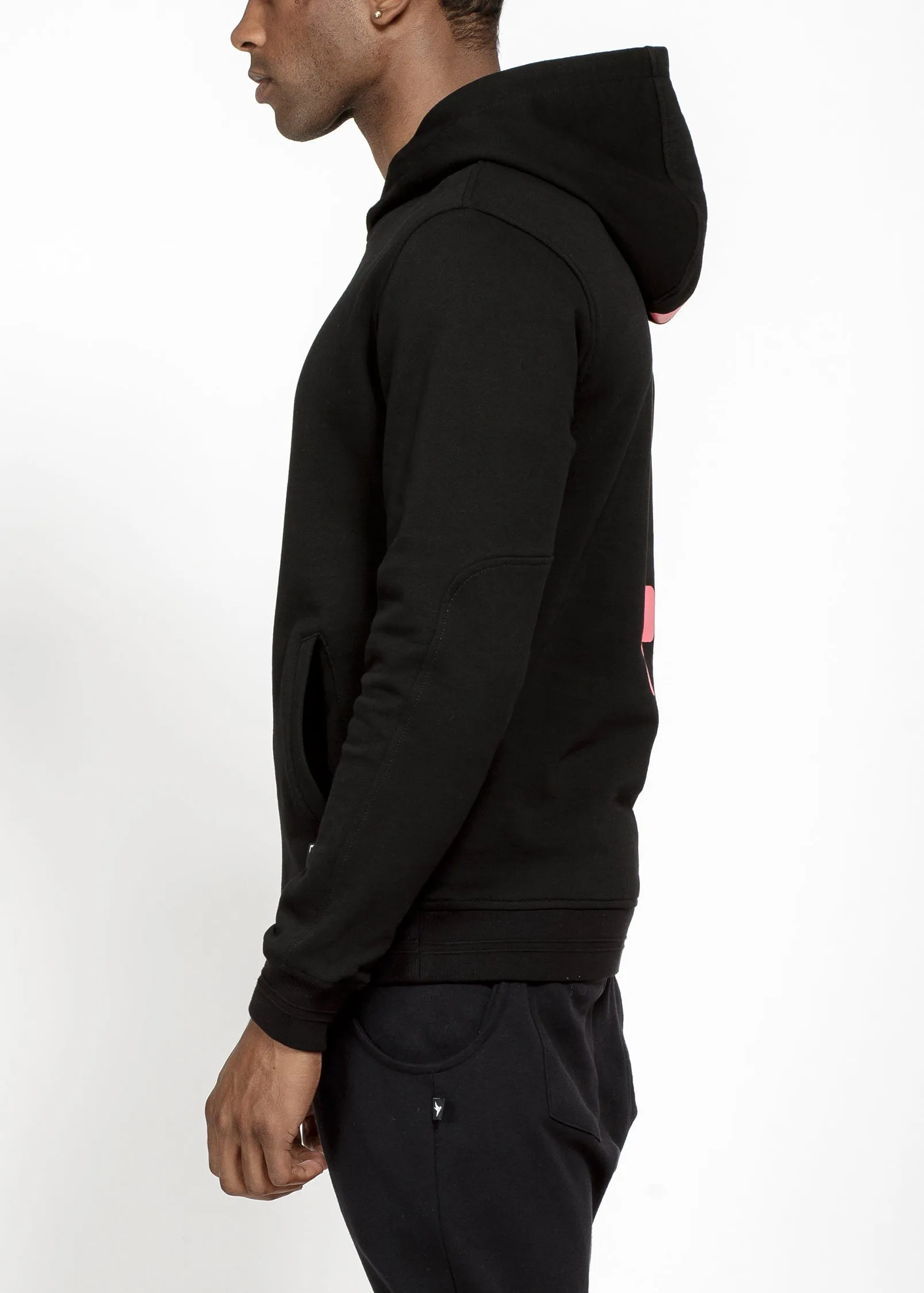 Konus Men's Pull Over Hoodie w/ Screen Print Back in Black