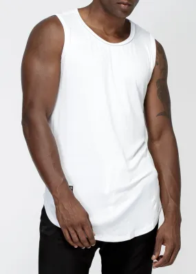 Konus Men's Tank Top with Accent Label in White