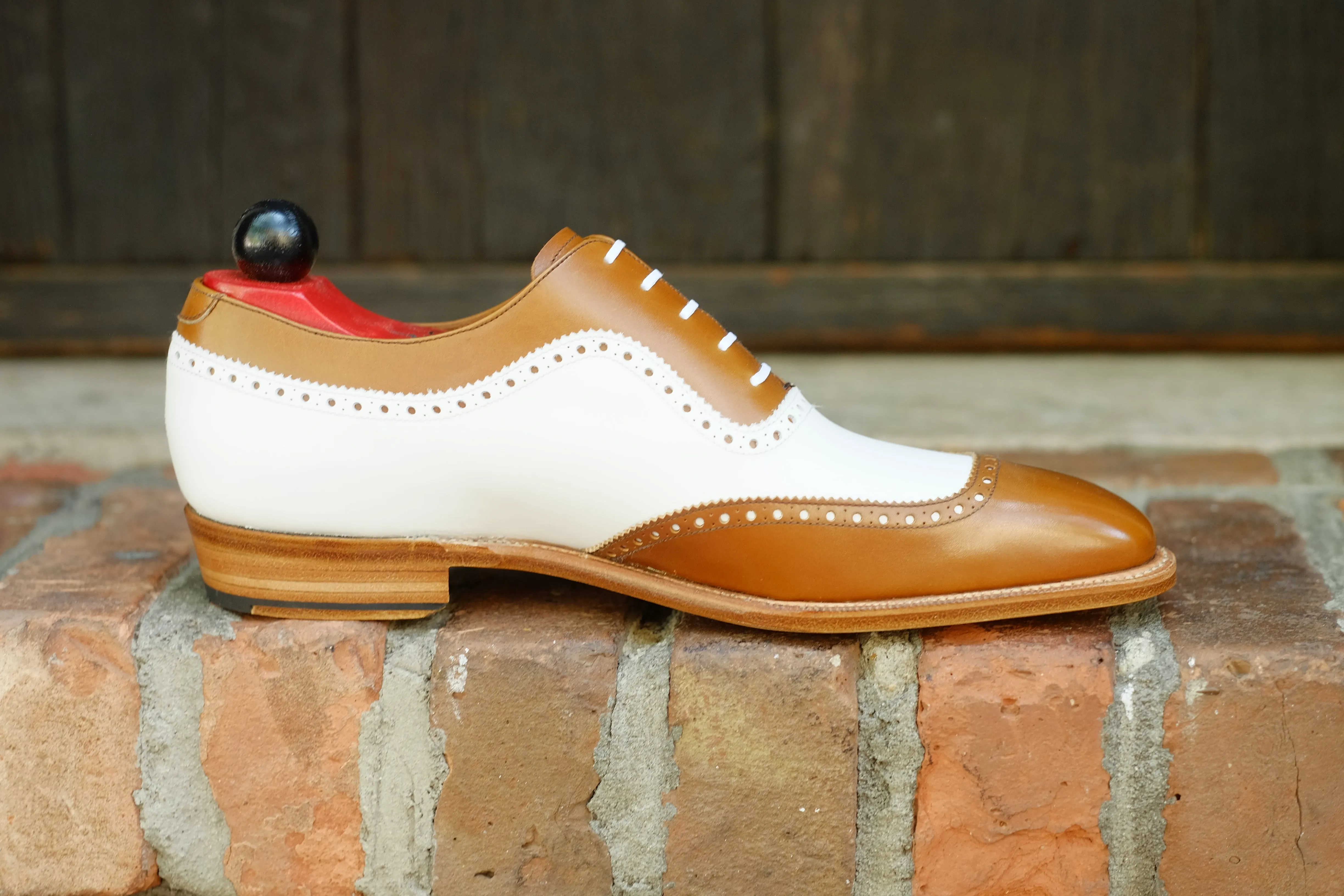 Medina - MTO - Caramel Calf / White Calf - LPB Last - Single Leather Sole