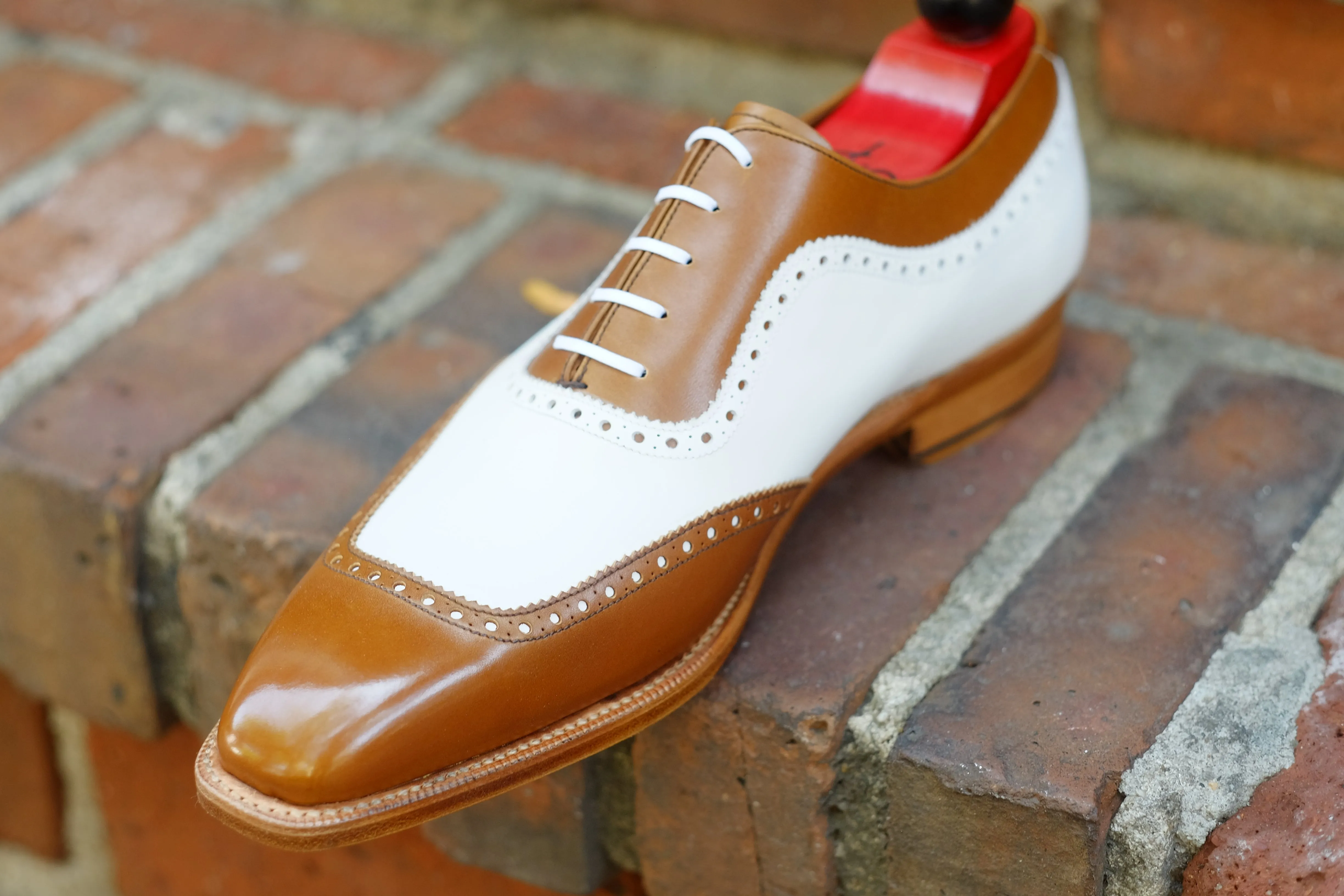 Medina - MTO - Caramel Calf / White Calf - LPB Last - Single Leather Sole