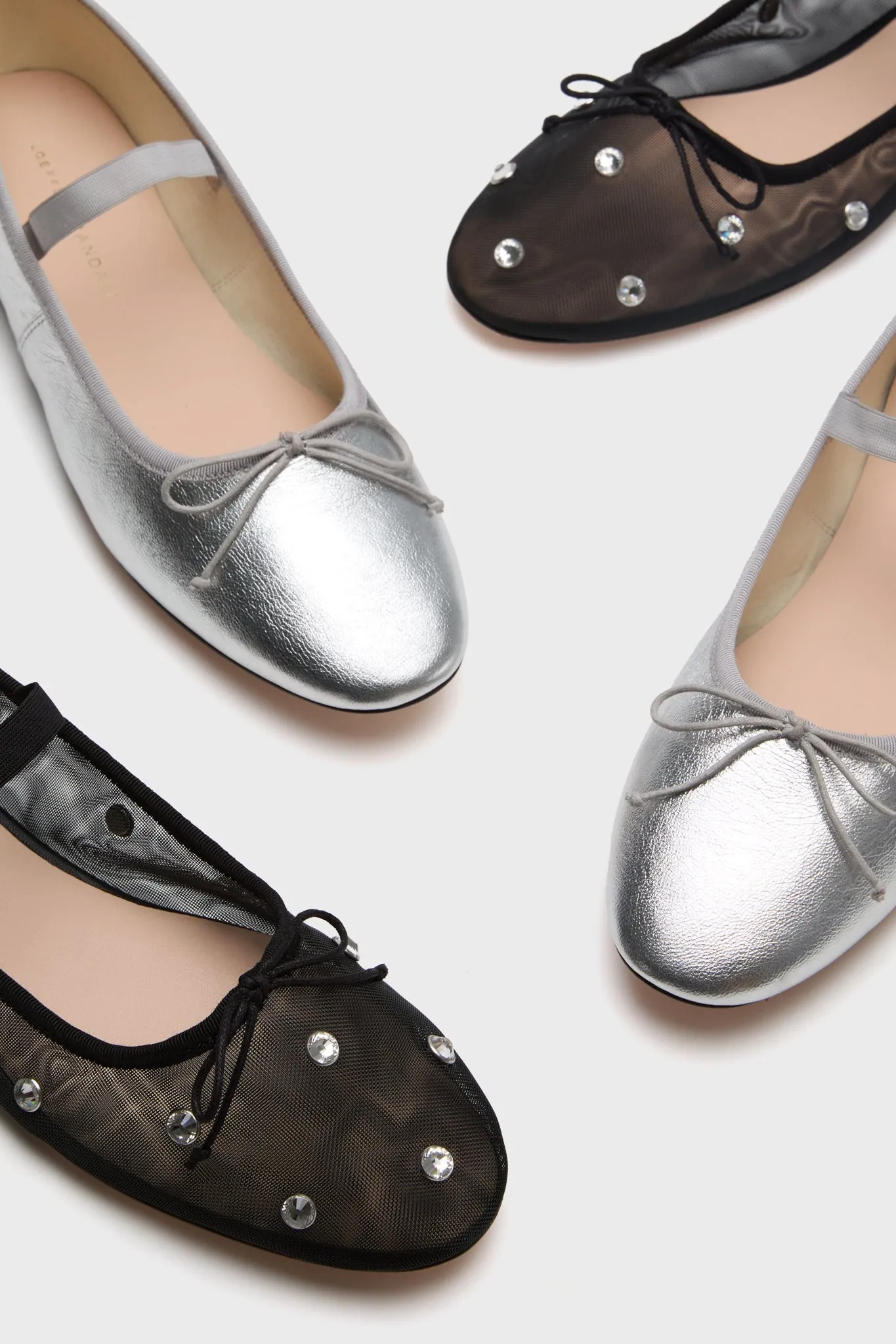 Metallic Silver Leonie Flats