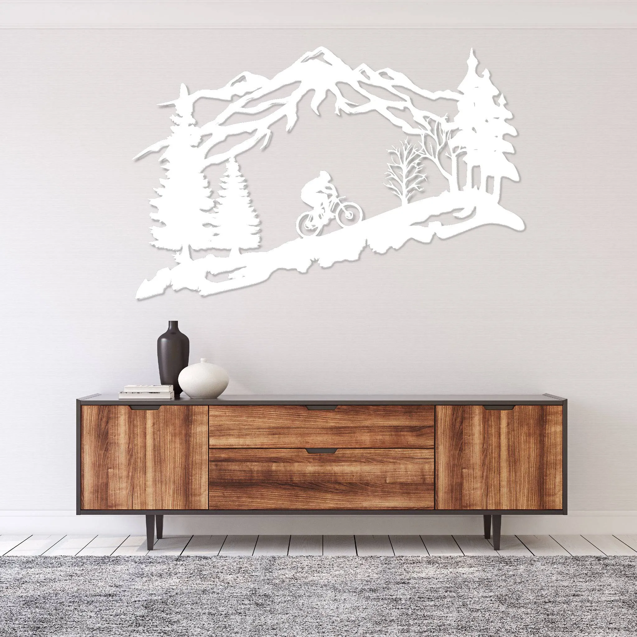 Mountain Biker Scenery- Metal Wall Art