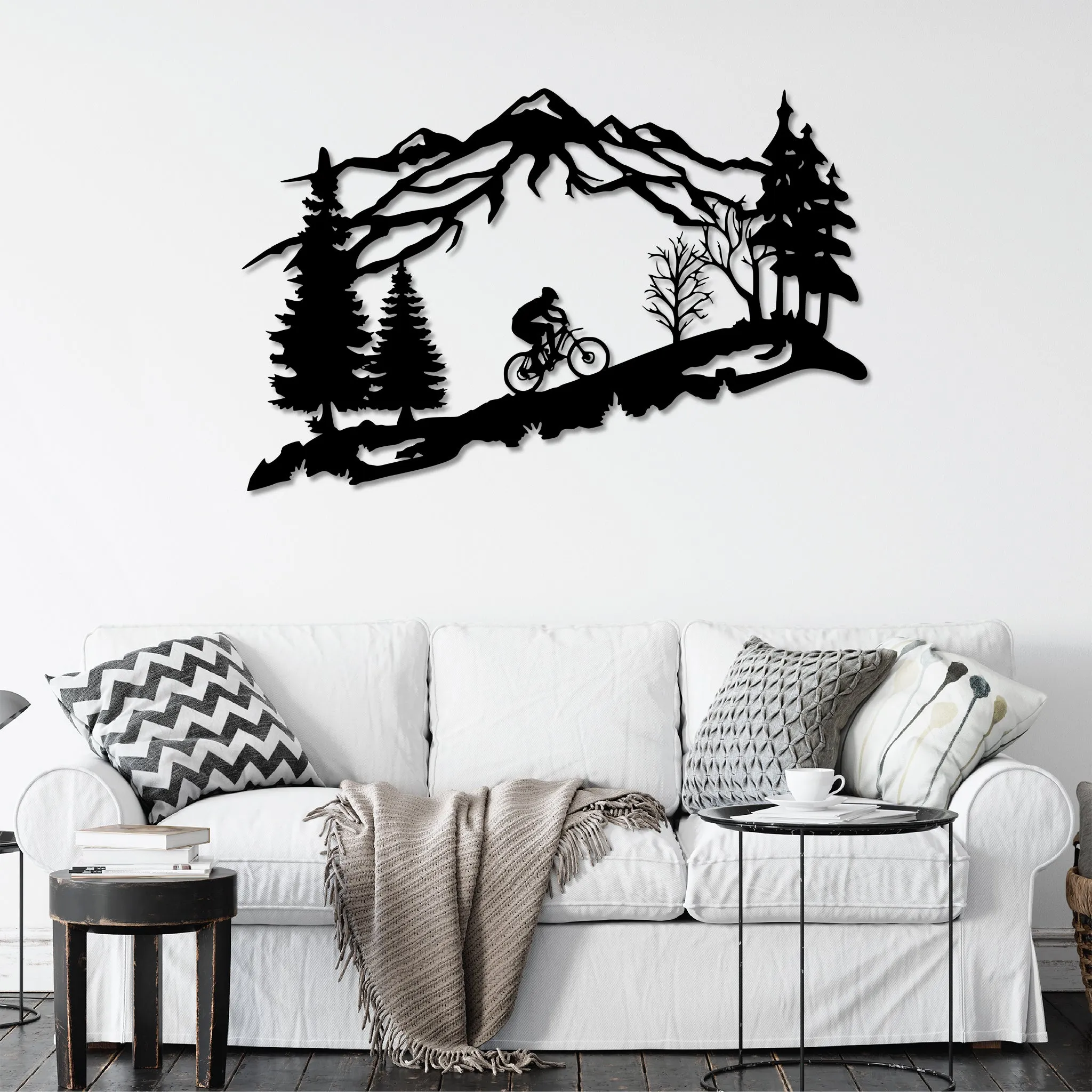 Mountain Biker Scenery- Metal Wall Art