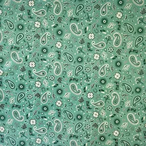 Paisley Boots Western Cotton Bandana in Green