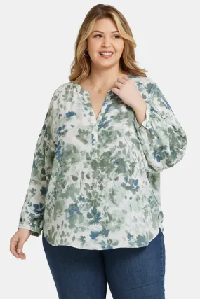 Paulina Peasant Blouse In Plus Size - Cape Malea