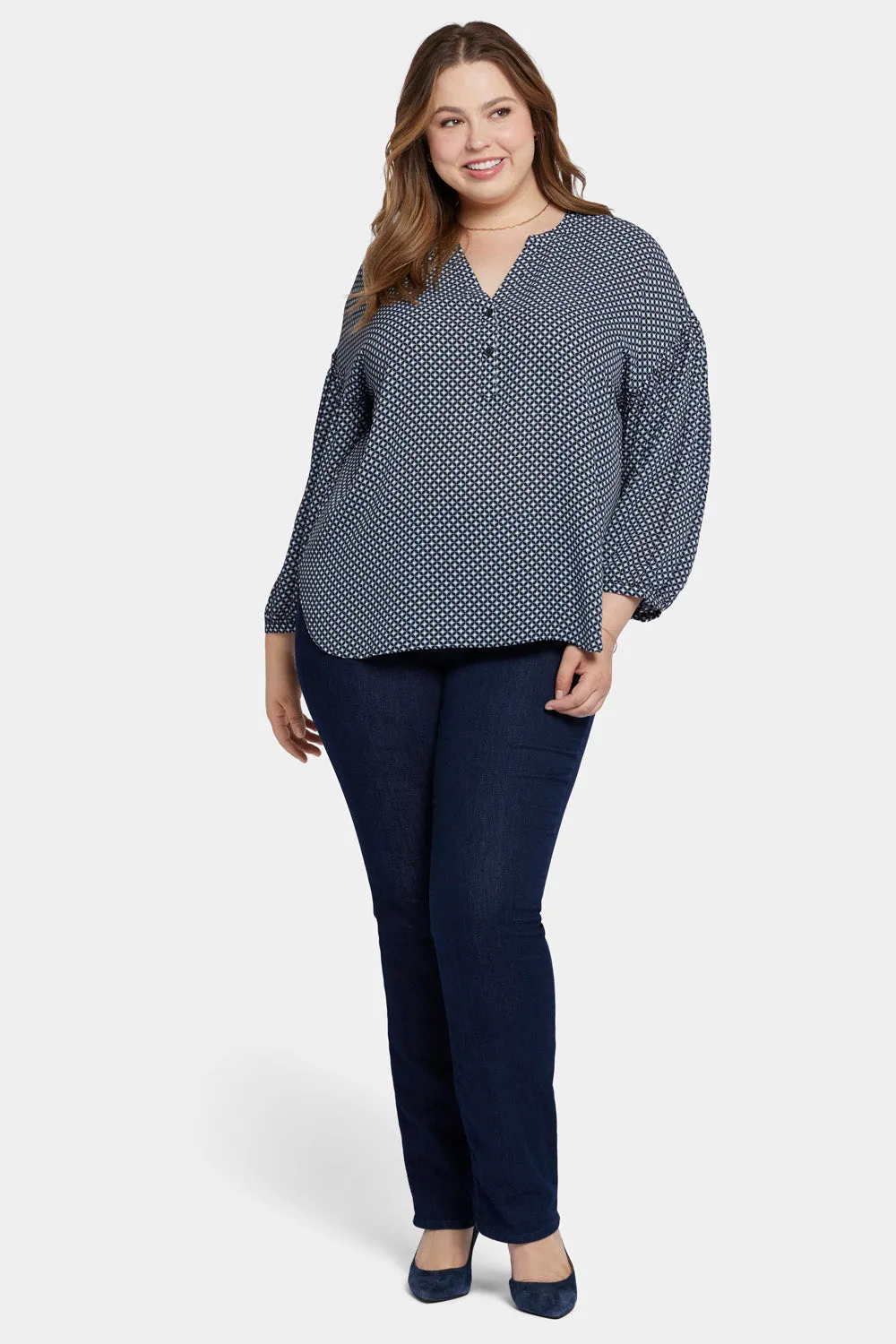 Paulina Peasant Blouse In Plus Size - Diamond Peak