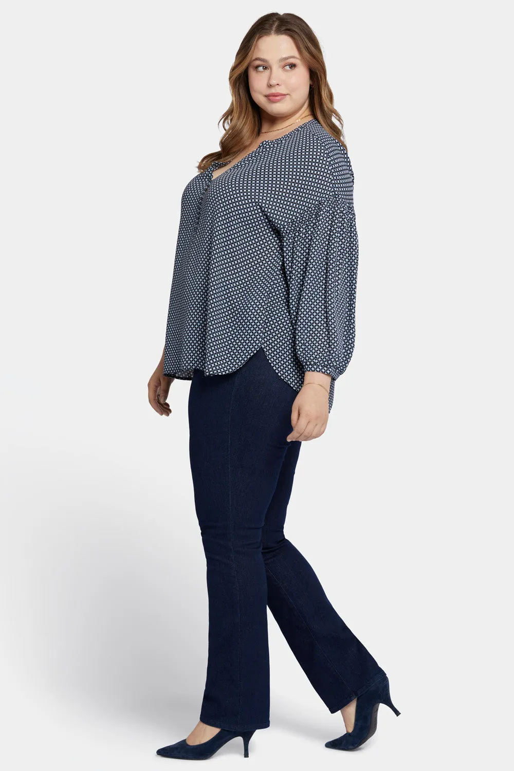 Paulina Peasant Blouse In Plus Size - Diamond Peak