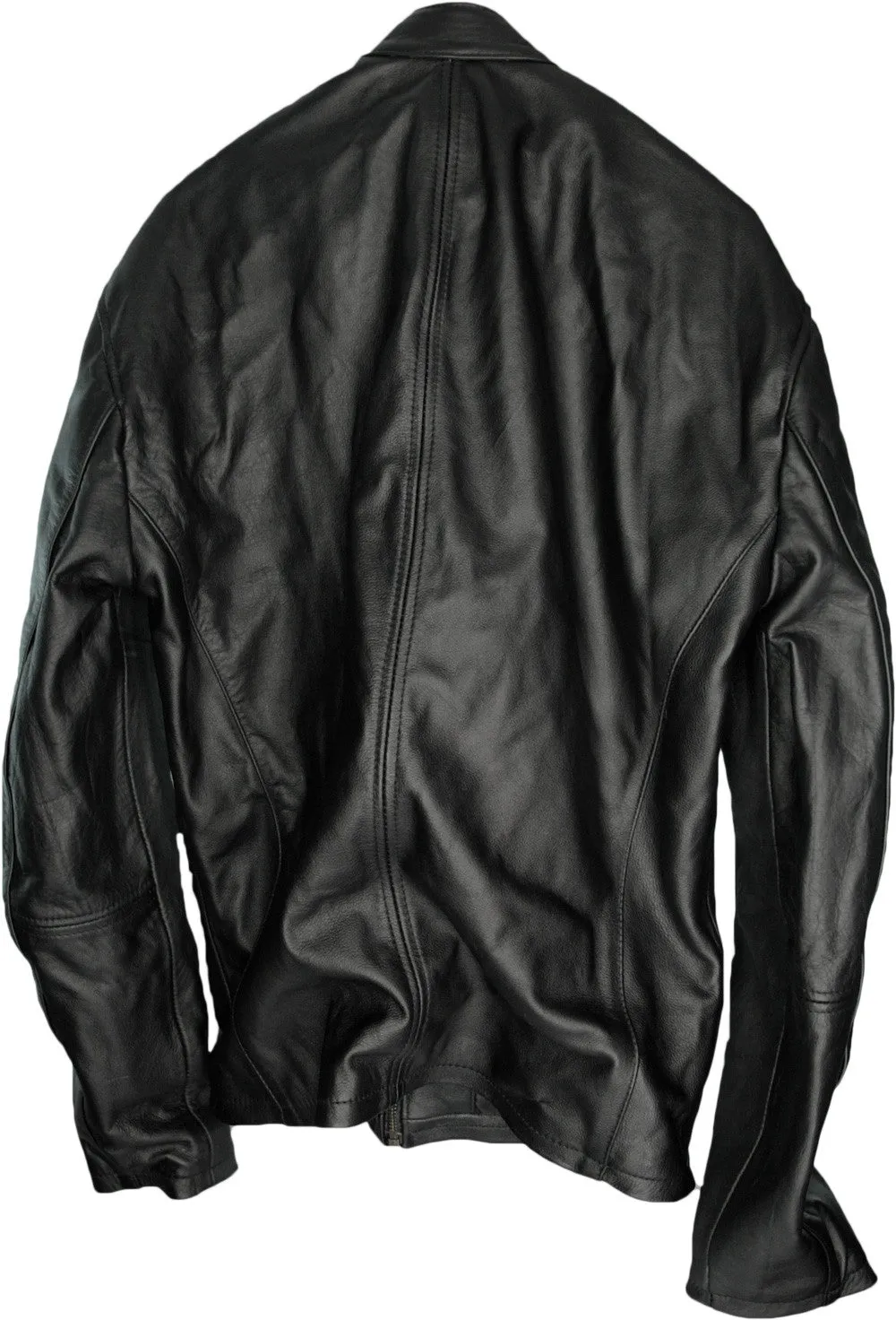 SAFARI Leather Jacket Black  - Solid Black Cafe Racer Jacket