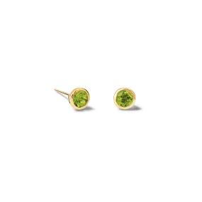 Theresa Stud Earrings Yellow Gold - Peridot