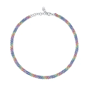 THIALH - Rainbow - White Sterling Silver Necklace