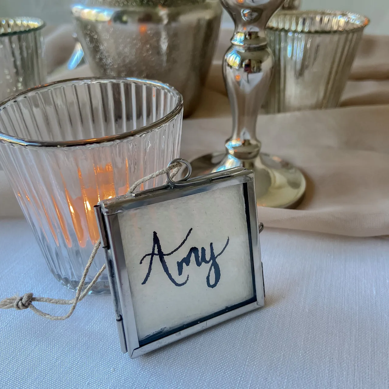 Tiny Silver Photo Frame Place Card