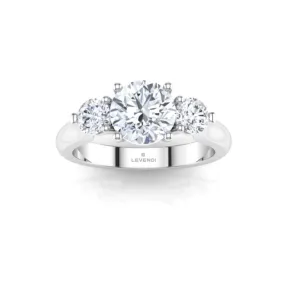 Trilogy Round Brilliant Engagement Ring