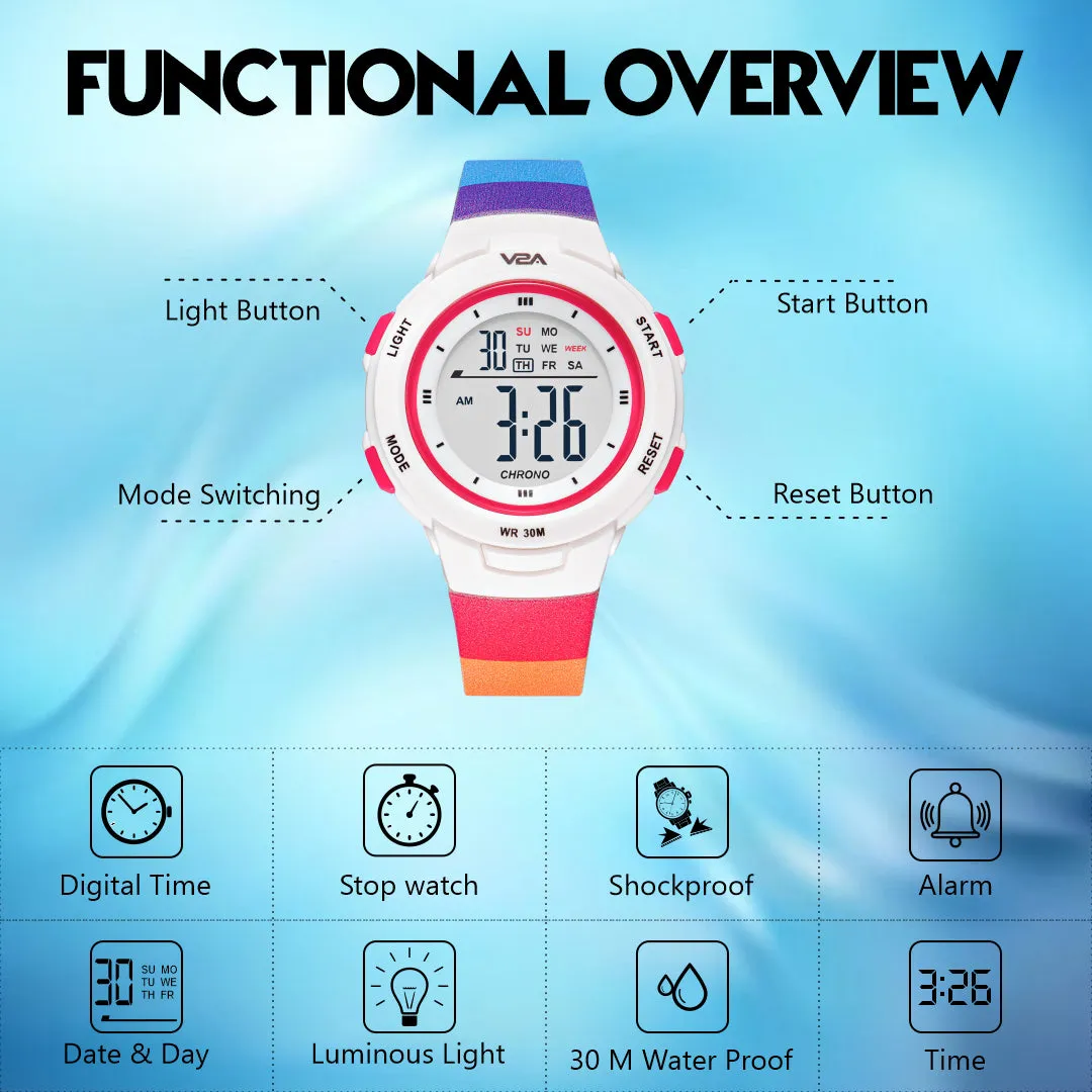 V2A Digital Watch Kids Watch Unisex-Child Between 4 to 13 Years of Age Multi-Functional 30 M Waterproof Digital Sports Watches for Kids | Digital Watch for Kids