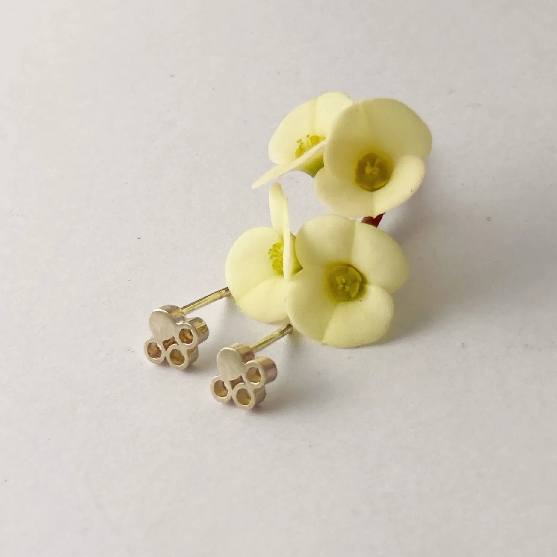 Yellow gold Round burst studs